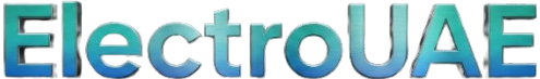 Logo of ElectroUAE with a gradient effect on a white background